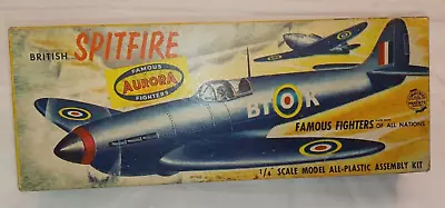 Vintage Aurora 20A-69 British Spitfire Fighter Plane Model BOX • $2.79