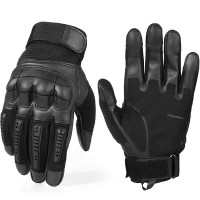 Leather Touch Screen Motorcycle Riding Full Finger Gloves Motorbike Moto Driving • $20.99