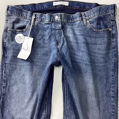 BNWT Ladies NEXT Maternity STRAIGHT LEG ANKLE GRAZER Blue Jeans Size 18 L (277H) • £19.99