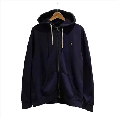 Polo Ralph Lauren Hoodie Full Zip Thick Navy Blue  - Size Men's XL • £29.99