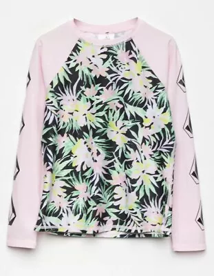 Volcom Kids Pink On Tropic Long Sleeve Rashguard L120517 Size XL • $43.68