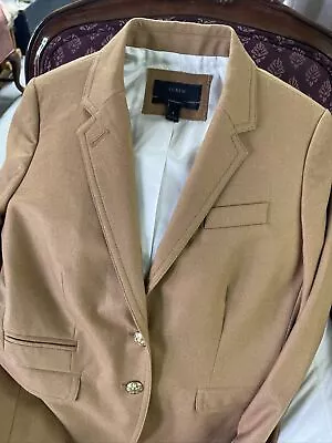 J.Crew Schoolboy Blazer Jacket Beige Size 2  Button Single Vent Women Factory • $40