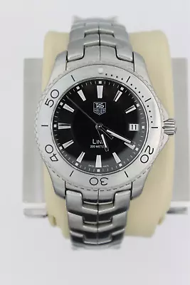 Tag Heuer Mens Watch WJ1110.BA0570 SS Link Silver Black Diver Stainless Sport • $580