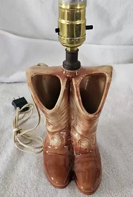 McCoy Cowboy Boots Table Lamp 10  VINTAGE WORKS No Chips Or Cracks • $29.99