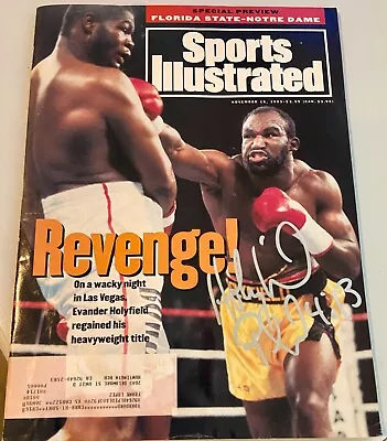 EVANDER HOLYFIELD Autograph / Signed Sports Illustrated Magazine 1993 Manning's • $90.30