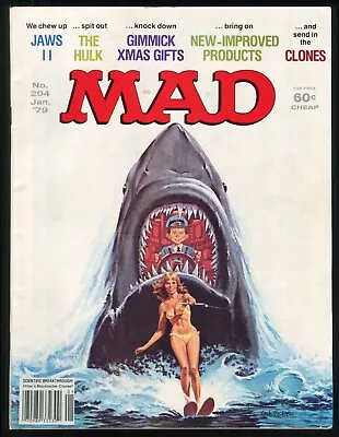 MAD 204 Magazine Jaws 2 1978 Movie Parody Incredible Hulk Spoof Sergio Aragones • $40