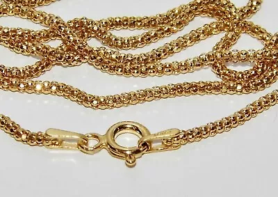 9ct Yellow Gold & Silver Ladies 2mm Popcorn Chain Necklace - 20 Inch - 3.1g • £11.95