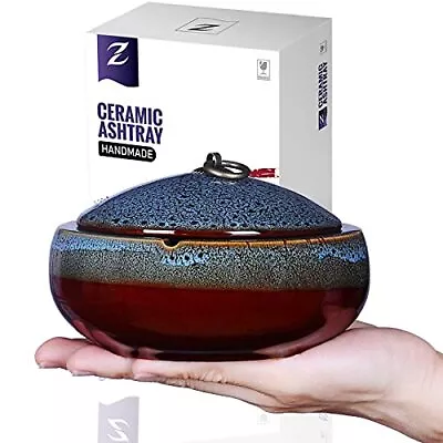 £12.99 • Buy JAIEF Ceramic Ashtray With Lid - Windproof,Cigarette Ashtray For Indoor/Outdoor