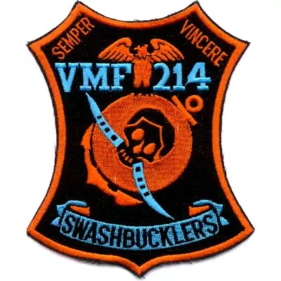 Marine Corps Fighter Squadron Vmf-214 Swashbucklers  5  Embroidered   Patch • $29.99