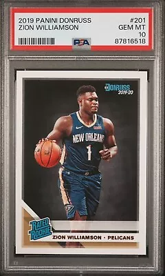 2019 Donruss Zion Williamson RC PSA 10 #201 Rated Rookie Pelicans • $0.99