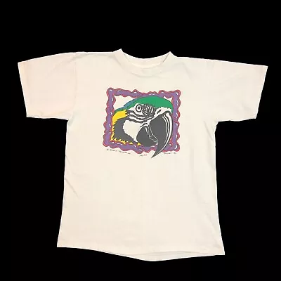 Vtg 1993 Earth Foundation Parrot Single Stitch T Shirt Macaw Size L • $11.25