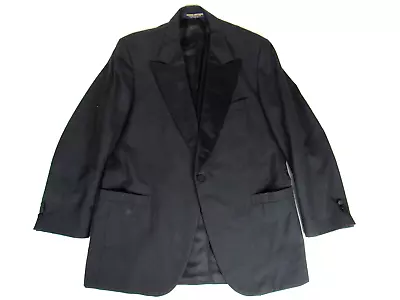 Vtg 50s 60s Brooks Brothers Tuxedo Jacket Blazer Men's 45 L Black Dinner Coat • $34.99