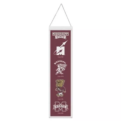 Mississippi State Bulldogs NCAA Heritage Banner Embroidered Wool 8  X 32  • $45