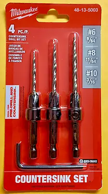 Milwaukee 48-13-5003 #6/#8/#10 Steel Countersink Drill Bit Set - 3 Piece -NIB • $16.96