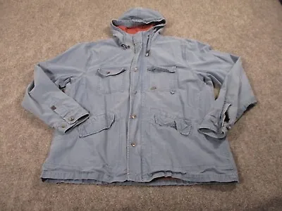 Oakley Jacket Men's Extra Large Blue Fill Zip Button Hooded Cotton Pockets* • $24.88