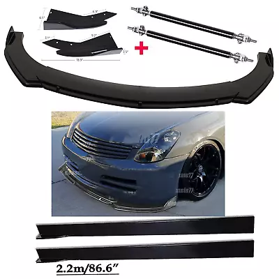 Front Bumper Lip Spoiler Diffuser Side Skirt Splitter Rear For Infiniti G35 G37 • $99.99