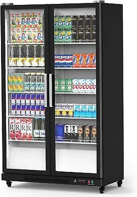 Commercial Glass 2 Door Beverage Refrigerator Cooler Merchandiser 27.1 Cu.Ft Bar • $1861.99