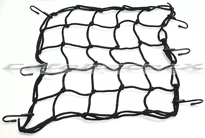 Black Cargo Net Bungee Tie Down 6 Hook 15  X 15  Emgo Motorcycle ATV UTV Pick-up • $8.95