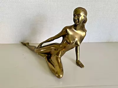 Vintage Mid Century Modern Metal Lounging Nude Woman Sculpture • $65