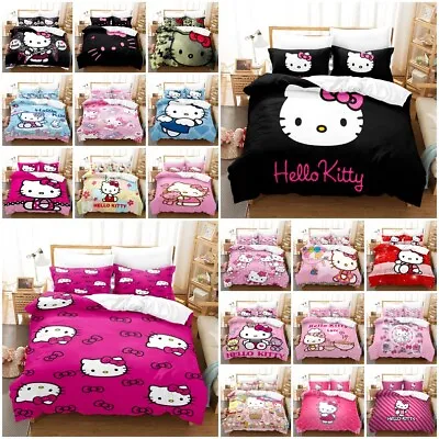 Hello Kitty Doona/Quilt/Duvet Cover Bedding Set+Pillowcases All Size Girls Gift • $45.89