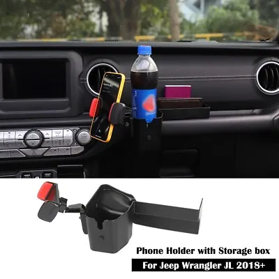 $29.33 • Buy 360° Rotate Mobile Cell Phone Holder Storage Box For Jeep Wrangler JL JLU 2018+