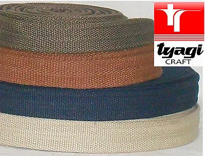 25mm Cotton Webbing Canvas Strap With Reinforced Rounded Edges Bag/Waist Belt • £3.99