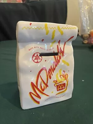 McDonald's Vintage Ceramic Collectible Paper Bag Coin Bank • $25