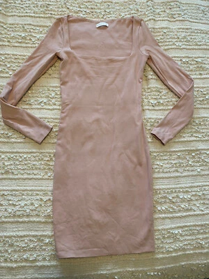 Kookai Square Neck Long Sleeve Dress Sz 1 - Claypot • $17