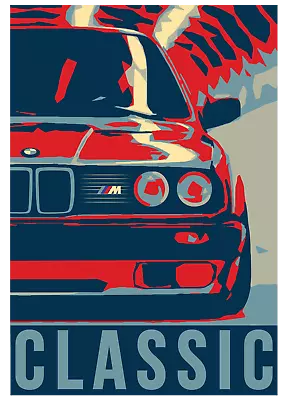 BMW M3 E30 Vintage Racing Art Print Collector's Edition 22x17in Poster • $64.95