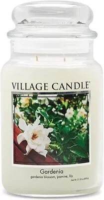 Village Candle Gardenia Large Glass Apothecary Jar Scented Candle 21.25 Oz • $28.69