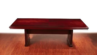 10 Ft Wood Conference Table 120x48 Cherry Finish Beautiful Top • $2999