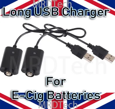 2X LONG Inspired Vapour USB CHARGER FOR CE4 CE5 CE6 EGO E CIG PEN VAPE BATTERIES • £3.95