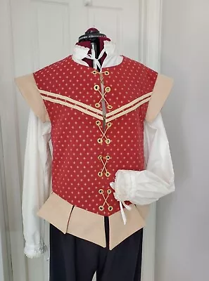 Renaissance Doublet (Med) - Red And Cream • $85