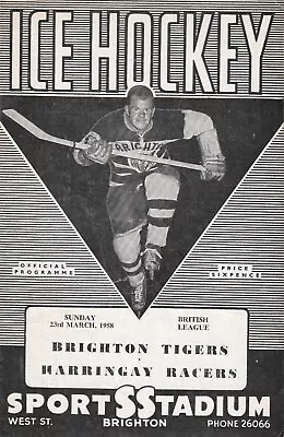 1958 Brighton Tigers V Harringay Racers Hockey Programme (23/3/58) • £3.99