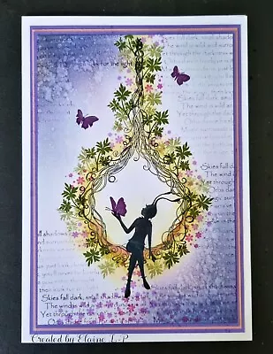 Handmade Card fantasy 8.25 X 6 Inch Card Fairy On Floral Swing Lavinia Stamps  • £4.79