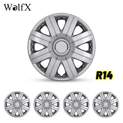 14  4Pcs Set Wheel Covers Snap On Full Hub Caps Silver Replace For R14 Tire &Rim • $38.99