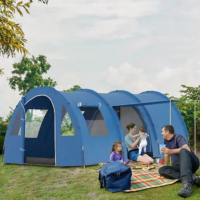 5-6 Man Family Tent Camping Tent With Two Room Floor And Carry Bag • £183.99