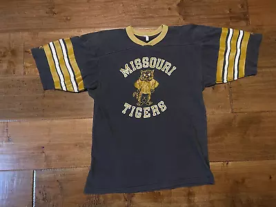 Vintage 1980s Mizzou Missouri Tigers Bike S/S Single Stitch T-Shirt -Men's Large • $39.99