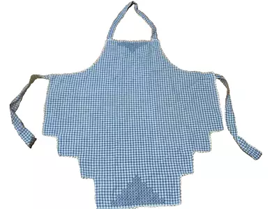 Vintage Cotton Blue White Checked Bib Apron Cute! • $16.99