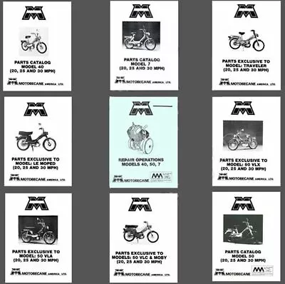 MOTOBECANE 40 50 50V 7 SERVICE Shop MANUAL OWNER & PARTS Catalogs -13- MANUALS • $28.95