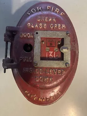 VINTAGE OVAL  A.D.T. FIRE ALARM CALL BOX PULL STATION Break Glass • $69.32