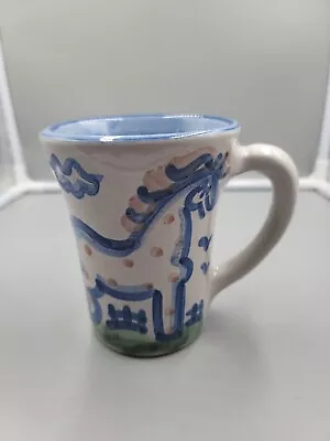 Vintage *M A Hadley* Horse Coffee Mug Art Pottery 5 In. 14 Oz.  The End  • $12