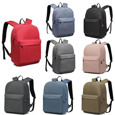 KONO Shoulder Bag Canvas Backpack Large School A4 College Bag Laptop Rucksack • £8.99