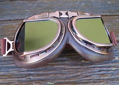 Aviator Motorcycle Goggles Retro Vintage Style Copper Burning Man Steampunk • $45