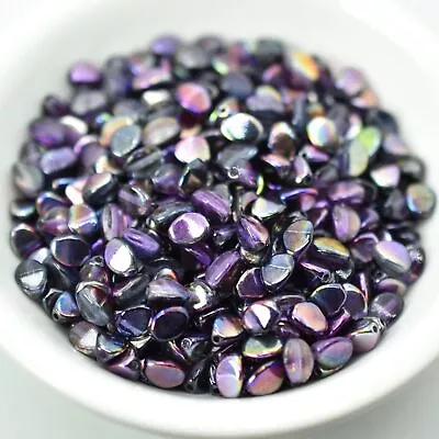 100 Beads - 5x3mm Pinch Crystal Magic Purple Czech Glass • $3.29