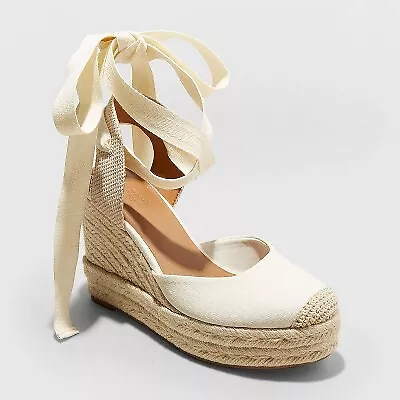 Women's Adriana Ankle Wrap Wedge Heels With Memory Foam Insole - Universal • $19.99