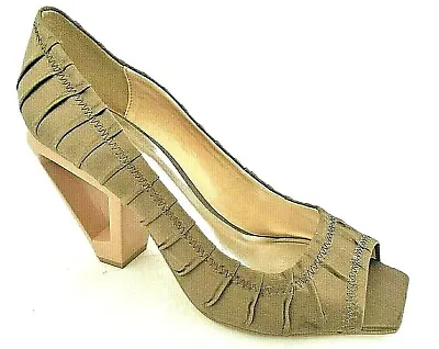 £24.95 • Buy Bronx Taupe Satin Heels Peep Toe Court Shoes Ladies Womens Uk 6 -eur 39