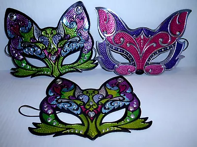 Lot 3 Party Masquerade Venetian Mardi Gras FOX CAT Masks Costume Reenactment • $23.97