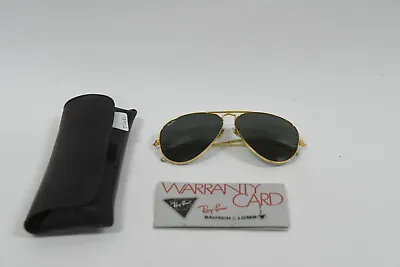 Vintage 1990's B&L Bausch-Lomb Ray-Ban USA Aviator Sunglasses Gold Frames  • $99.95