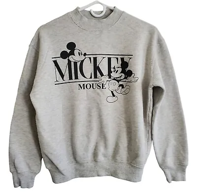 £28.31 • Buy Disney Mickey Mouse Gray Black  Retro Style Mickey Graphics Sweatshirt Size XS